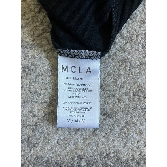 Women’s MCLA Sleeveless Tank Size M Black Ribbed Q9 - Picture 5 of 6